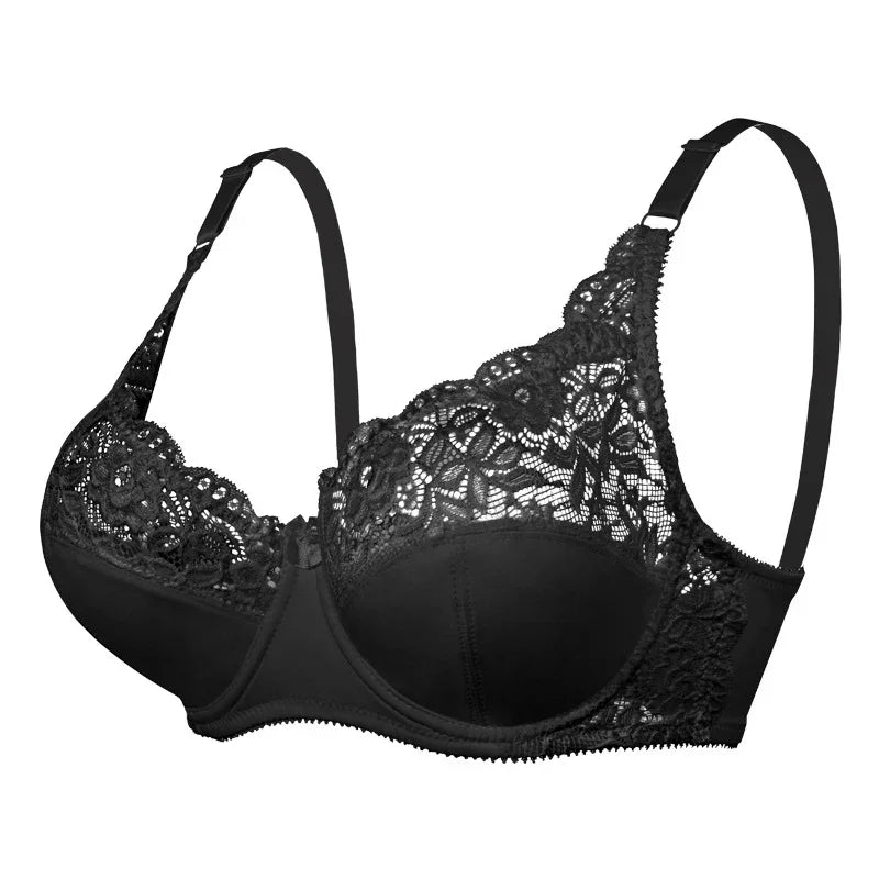 Lace plus-size thin cotton underwire