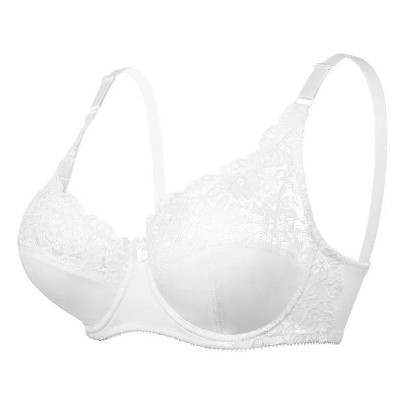 Lace plus-size thin cotton underwire